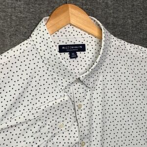 Mizzen Main Performance Shirt Men 2XL Floral White Stretch Preppy Modern